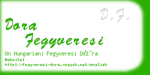 dora fegyveresi business card